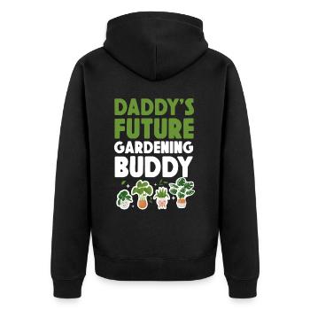 Plant Lover Gardening Daddy's - Unisex Premium Organic Zip Hoodie - black - Back - Nico (187cm)