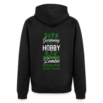 Plant Lover Gardening Gardening Is - Unisex Premium Bio Zip Hoodie - Schwarz - Hinten - Nico (187cm)