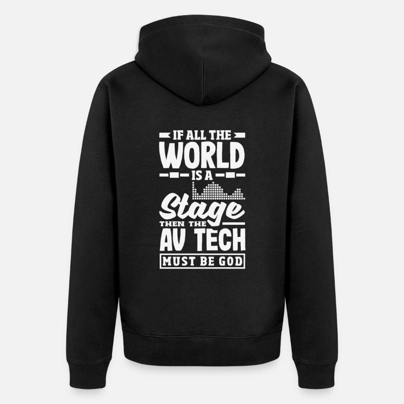 Lustiger Audiovisueller Techniker AV Tec - Unisex Premium Bio Zip Hoodie - Schwarz