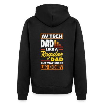 Funny Audiovisual Technician AV Tec - Unisex Premium Organic Zip Hoodie - black - Back - Nico (187cm)