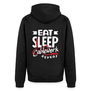 Funny Audiovisual Technician AV Tec - Unisex Premium Organic Zip Hoodie - black - Back - Nico (187cm)