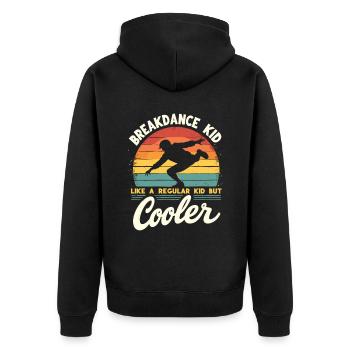 Breakdance Kid Breakdancer Retro Tanz B-Boys - Unisex Premium Bio Zip Hoodie - Schwarz - Hinten - Nico (187cm)