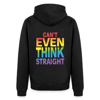 Pride LGBTQ Pride Regenbogen Pride Gay Pride Lgbtq - Unisex Premium Bio Zip Hoodie - Schwarz - Hinten - Nico (187cm)