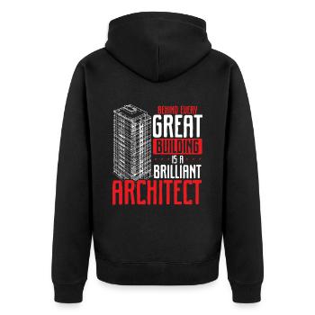 Architecte Architecture Cadeau Étudiant en architecture - Veste à capuche bio Premium Unisexe - noir - Dos - Nico (187cm)