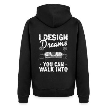 Architekt Architektur Geschenk Architekturstudent - Unisex Premium Bio Zip Hoodie - Schwarz - Hinten - Nico (187cm)