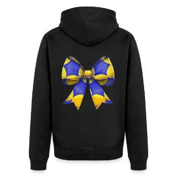 Coquette noeud Korfball motif fête des mères rose - Veste à capuche bio Premium Unisexe - noir - Dos - Nico (187cm)