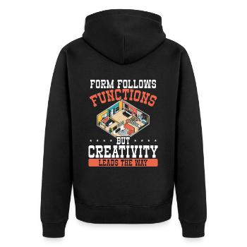 Architekt Architektur Geschenk Architekturstudent - Unisex Premium Bio Zip Hoodie - Schwarz - Hinten - Nico (187cm)