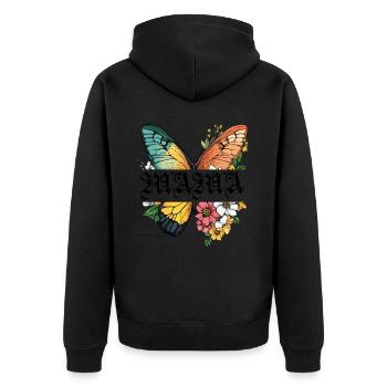 Maman papillon fleurs Meilleure maman Fête des mères - Veste à capuche bio Premium Unisexe - noir - Dos - Nico (187cm)