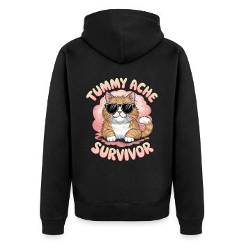 Mal de ventre Survivor Douleur abdominale Chat - Veste à capuche bio Premium Unisexe - noir - Dos - Nico (187cm)