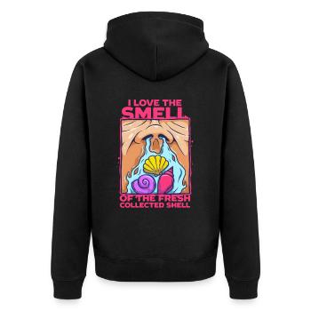 Mussel collector mussels - Unisex Premium Organic Zip Hoodie - black - Back - Nico (187cm)