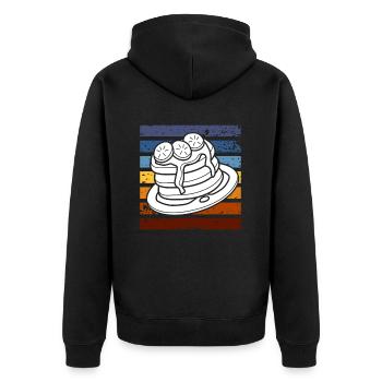 Crêpes rétro Petit-déjeuner Indulgence - Veste à capuche bio Premium Unisexe - noir - Dos - Nico (187cm)