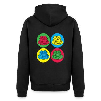 Des crêpes colorées Du plaisir pour les amateurs de petit-déjeuner - Veste à capuche bio Premium Unisexe - noir - Dos - Nico (187cm)