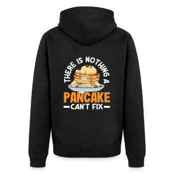 Pfannkuchen Können Alles Reparieren - Unisex Premium Bio Zip Hoodie - Schwarz - Hinten - Nico (187cm)