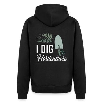 Amateur de plantes jardinage Jeu de mots je creuse - Veste à capuche bio Premium Unisexe - noir - Dos - Nico (187cm)