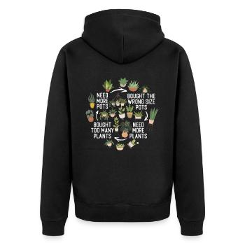 Les amateurs de plantes ont besoin de plus - Veste à capuche bio Premium Unisexe - noir - Dos - Nico (187cm)