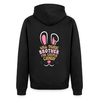 Échangera son frère contre des bonbons de Pâques - Veste à capuche bio Premium Unisexe - noir - Dos - Nico (187cm)