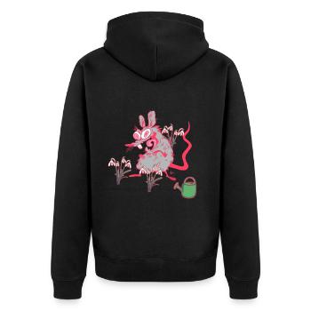Rat de jardin perce-neige Printemps Jardinier - Veste à capuche bio Premium Unisexe - noir - Dos - Nico (187cm)