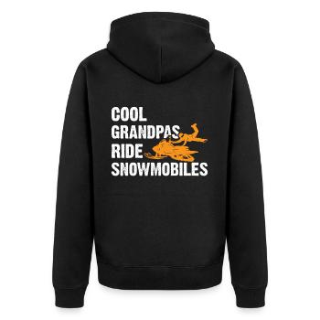 Snowmobile Dad Grandpa - Cool Grandpa Ride Snowmobile - Unisex Premium Organic Zip Hoodie - black - Back - Nico (187cm)