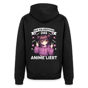 Juste une fille qui aime les mangas Kawaii animés - Veste à capuche bio Premium Unisexe - noir - Dos - Nico (187cm)