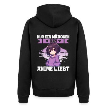 Juste une fille qui aime les mangas Kawaii animés - Veste à capuche bio Premium Unisexe - noir - Dos - Nico (187cm)