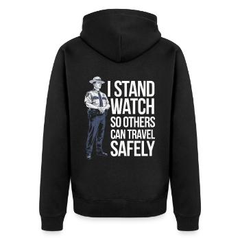 Zoll- und Grenzschutzbeauftragter Flughafen Jobs - Unisex Premium Bio Zip Hoodie - Schwarz - Hinten - Nico (187cm)