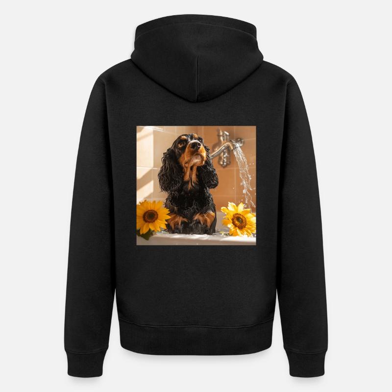 Cocker Spaniel - Unisex Premium Bio Zip Hoodie - Schwarz