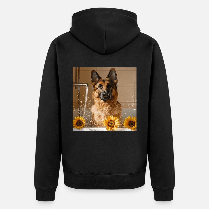 Deutscher Schäferhund - Unisex Premium Bio Zip Hoodie - Schwarz