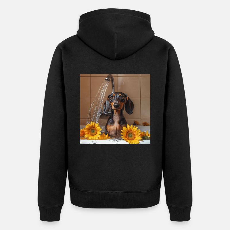 Dackel - Unisex Premium Bio Zip Hoodie - Schwarz