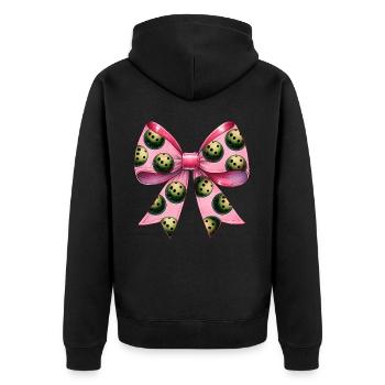 Coquette Bow Pickleball Motif Fête des Mères Rose - Veste à capuche bio Premium Unisexe - noir - Dos - Nico (187cm)