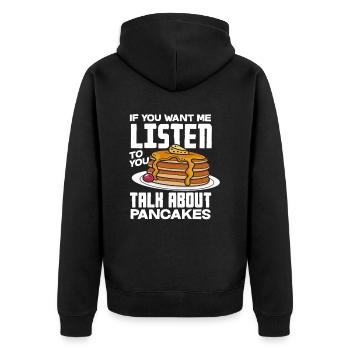 Crêpes Parler et écouter - Veste à capuche bio Premium Unisexe - noir - Dos - Nico (187cm)