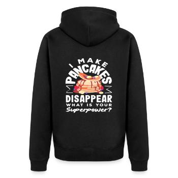 I make pancakes disappear - Unisex Premium Organic Zip Hoodie - black - Back - Nico (187cm)