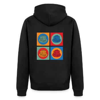 Crêpes colorées Art Breakfast Delight - Veste à capuche bio Premium Unisexe - noir - Dos - Nico (187cm)