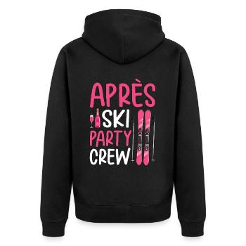 Équipe de fête après ski - Veste à capuche bio Premium Unisexe - noir - Dos - Nico (187cm)