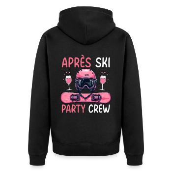 Équipe de fête après ski - Veste à capuche bio Premium Unisexe - noir - Dos - Nico (187cm)