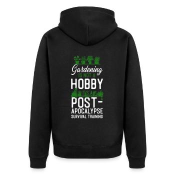 Plant Lover Gardening Gardening Is - Unisex Premium Bio Zip Hoodie - Schwarz - Hinten - Nico (187cm)