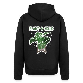 Plant Lover Gardening Monstera - Unisex Premium Bio Zip Hoodie - Schwarz - Hinten - Nico (187cm)