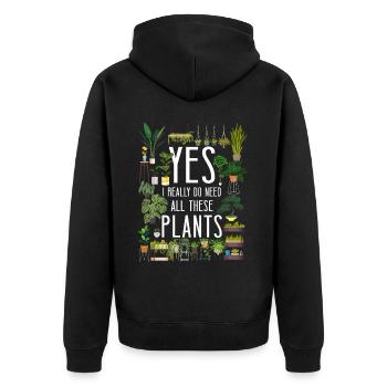 Amateur de plantes jardinage , je - Veste à capuche bio Premium Unisexe - noir - Dos - Nico (187cm)