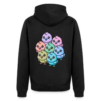 Baby chick child children Easter Happy Easter - Unisex Premium Organic Zip Hoodie - black - Back - Nico (187cm)