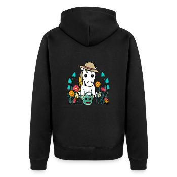 Jardinier Cheval Chevaux Poney Nature Jardin Jardinage - Veste à capuche bio Premium Unisexe - noir - Dos - Nico (187cm)