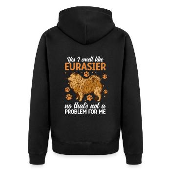 , je sens l’Eurasier Spitz Eurasien - Veste à capuche bio Premium Unisexe - noir - Dos - Nico (187cm)