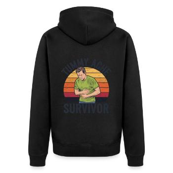 Douleur abdominale survivante des maux de ventre - Veste à capuche bio Premium Unisexe - noir - Dos - Nico (187cm)