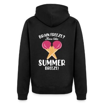 Schneekegel Eis Eis Am Stiel Cream Beach - Unisex Premium Bio Zip Hoodie - Schwarz - Hinten - Nico (187cm)