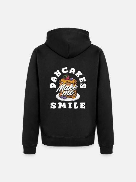 Pancakes make me smile - Unisex Premium Organic Zip Hoodie - black