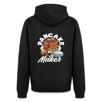 Maîtres des crêpes pour les amateurs de petit-déjeuner - Veste à capuche bio Premium Unisexe - noir - Dos - Nico (187cm)