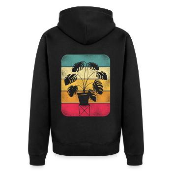 Amoureux des plantes jardinage rétro - Veste à capuche bio Premium Unisexe - noir - Dos - Nico (187cm)