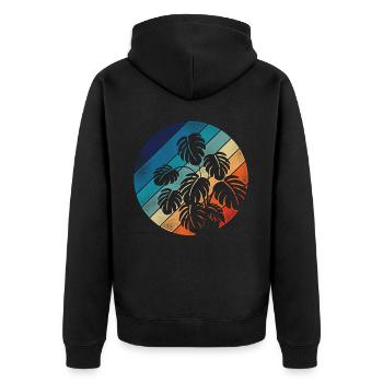 Amoureux des plantes jardinage rétro - Veste à capuche bio Premium Unisexe - noir - Dos - Nico (187cm)