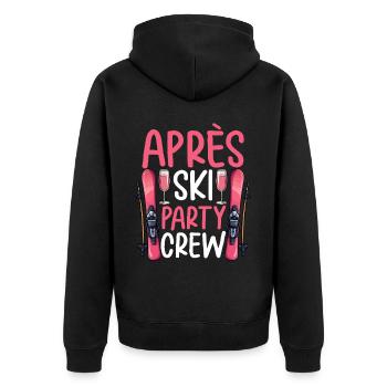 Équipe de fête après ski - Veste à capuche bio Premium Unisexe - noir - Dos - Nico (187cm)