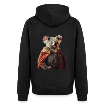 Koala - Unisex Premium Bio Zip Hoodie - Schwarz - Hinten - Nico (187cm)
