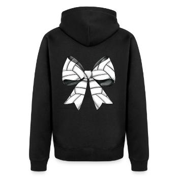 Coquette Schleife Volleyball Muster Mothers Day - Unisex Premium Bio Zip Hoodie - Schwarz - Hinten - Nico (187cm)