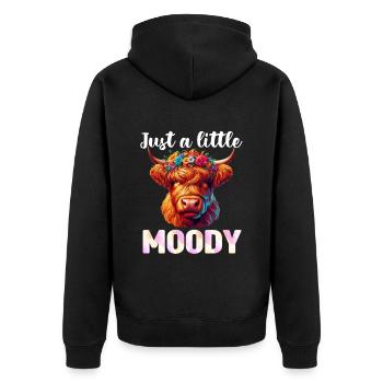 Scottish Highland Cow Scotland Farm - Unisex Premium Organic Zip Hoodie - black - Back - Nico (187cm)
